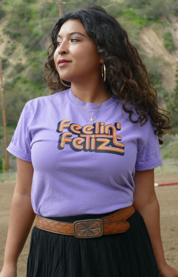 Unisex Violet Feelin Feliz Pigment Tee